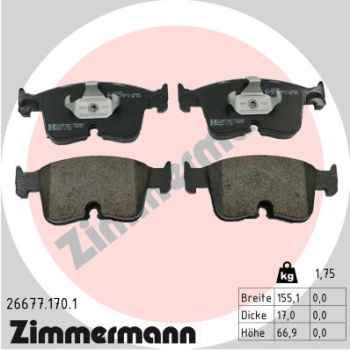 Zimmermann Brake pads for VW CADDY CALIFORNIA V Camper (SBB, SBJ) front