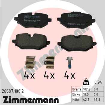 Zimmermann Bremsbeläge für BMW 2 Active Tourer (U06) hinten