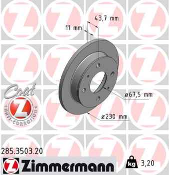 Zimmermann Brake Disc for HYUNDAI ATOS (MX) front