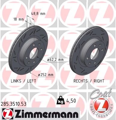 Zimmermann Sport Brake Disc for HYUNDAI i10 I (PA) front