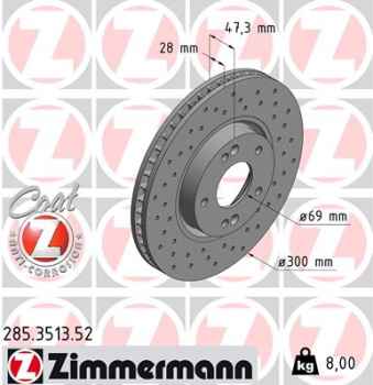 Zimmermann Sport Brake Disc for HYUNDAI i30 Coupe front