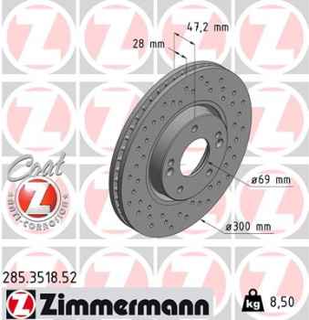 Zimmermann Sport Brake Disc for KIA OPTIMA Sportswagon (JF) front
