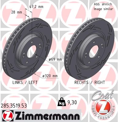 Zimmermann Sport Brake Disc for HYUNDAI SONATA VII (LF) front