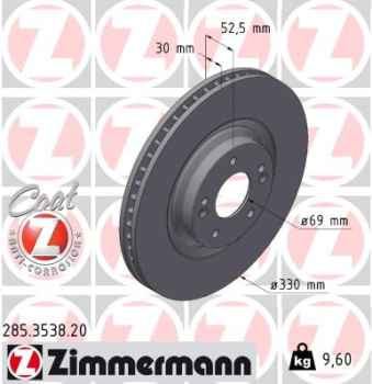 Zimmermann Bremsscheibe für HYUNDAI i30 (PDE, PD, PDEN) vorne