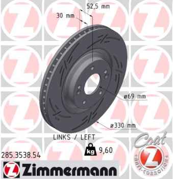 Zimmermann Sportbremsscheibe Black Z für HYUNDAI i30 (PDE, PD, PDEN) vorne links