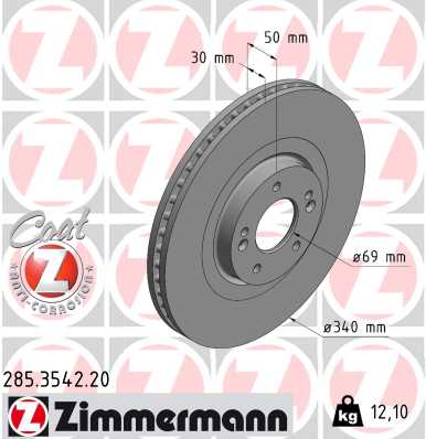 Zimmermann Bremsscheibe für HYUNDAI SANTA FE IV (TM, TMA) vorne