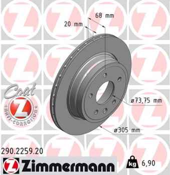 Zimmermann Brake Disc for JAGUAR XJSC Convertible (X27) rear