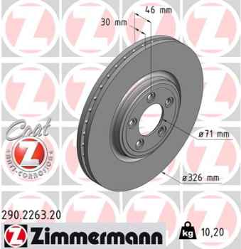 Zimmermann Brake Disc for JAGUAR XJ (X350) front