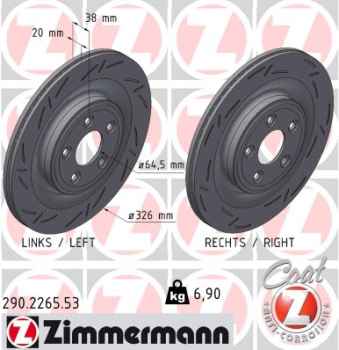 Zimmermann Sportbremsscheibe Black Z für JAGUAR XF I (X250) hinten