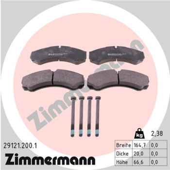 Zimmermann Brake pads for IVECO DAILY VI Pritsche/Fahrgestell rear