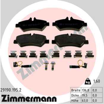 Zimmermann Brake pads for MERCEDES-BENZ SPRINTER 3-t Bus (906) rear