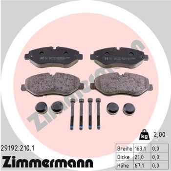 Zimmermann Brake pads for MERCEDES-BENZ SPRINTER 3-t Pritsche/Fahrgestell (906) front