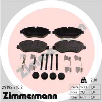 Zimmermann Brake pads for MERCEDES-BENZ SPRINTER 3-t Pritsche/Fahrgestell (906) front