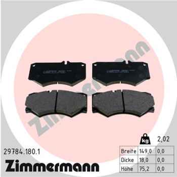 Zimmermann Brake pads for MERCEDES-BENZ T1 Kasten (601, 611) front