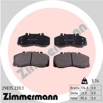 Zimmermann Brake pads for MERCEDES-BENZ VARIO Triebkopf front