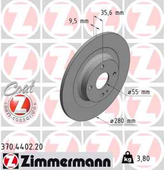 Zimmermann Brake Disc for FIAT 124 Spider (348_) rear