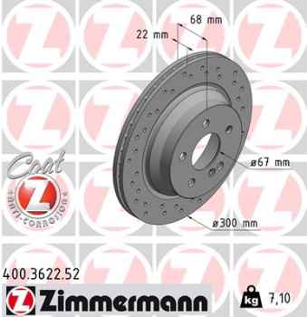 Zimmermann Sport Brake Disc for MERCEDES-BENZ CLS (C219) rear