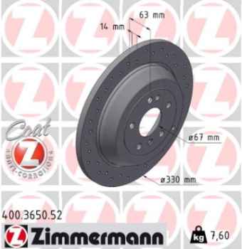 Zimmermann Sport Brake Disc for MERCEDES-BENZ M-KLASSE (W164) rear