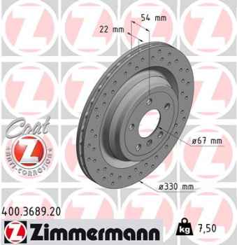 Zimmermann Bremsscheibe für MERCEDES-BENZ M-KLASSE (W166) hinten