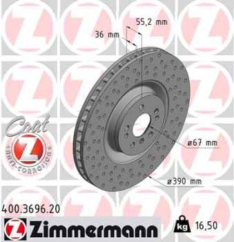 Zimmermann Brake Disc for MERCEDES-BENZ M-KLASSE (W164) front