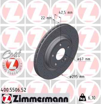 Zimmermann Sport Brake Disc for MERCEDES-BENZ A-KLASSE (W176) rear
