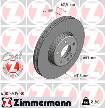 Zimmermann Brake Disc for MERCEDES-BENZ C-KLASSE T-Model (S205) front