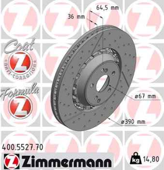 Zimmermann Brake Disc for MERCEDES-BENZ C-KLASSE (W205) front