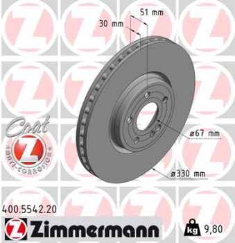 Zimmermann Brake Disc for MERCEDES-BENZ CLA (C118) front