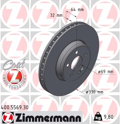 Zimmermann Brake Disc for MERCEDES-BENZ C-KLASSE T-MODEL (S206) front