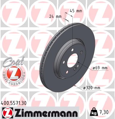 Zimmermann Bremsscheibe Formula S für MERCEDES-BENZ C-KLASSE (W206) hinten