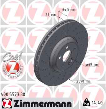 Zimmermann Brake Disc for MERCEDES-BENZ S-KLASSE (W222, V222, X222) front