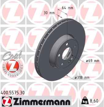 Zimmermann Brake Disc for MERCEDES-BENZ C-KLASSE T-MODEL (S206) front