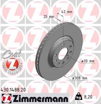 Zimmermann Brake Disc for OPEL ASTRA H TwinTop (A04) front