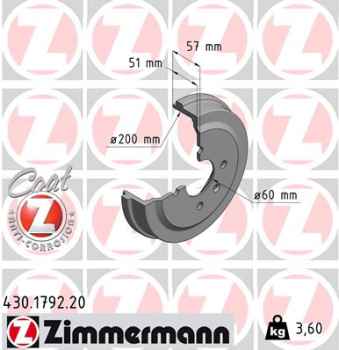 Zimmermann Brake Drum for OPEL KARL (C16) rear