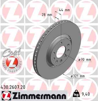 Zimmermann Brake Disc for OPEL ASTRA H GTC (A04) front