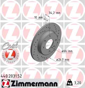 Zimmermann Sport Brake Disc for PEUGEOT 106 I (1A, 1C) front