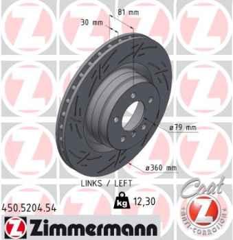 Zimmermann Sport Brake Disc for LAND ROVER RANGE ROVER III (L322) front left