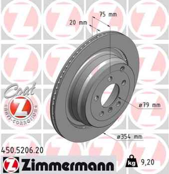 Zimmermann Brake Disc for LAND ROVER RANGE ROVER III (L322) rear