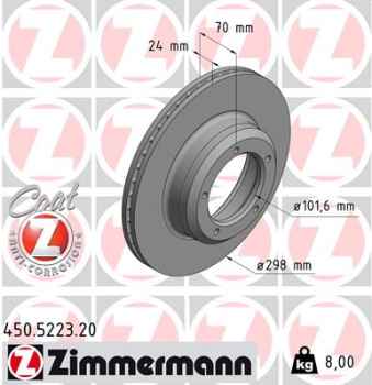 Zimmermann Brake Disc for LAND ROVER DEFENDER Pritsche/Fahrgestell (L316) front