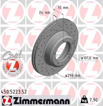 Zimmermann Sport Brake Disc for LAND ROVER RANGE ROVER I front