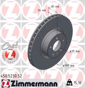 Zimmermann Sport Brake Disc for LAND ROVER RANGE ROVER III (L322) front