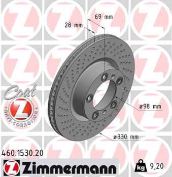 Zimmermann Brake Disc for PORSCHE 718 BOXSTER (982) front right
