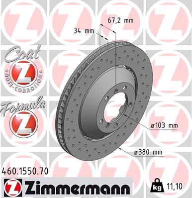 Zimmermann Bremsscheibe Formula Z für PORSCHE 911 (997) vorne links