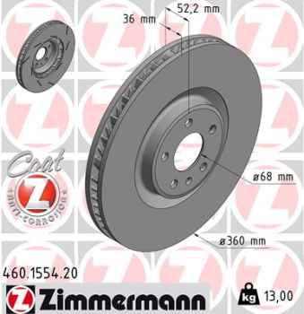 Zimmermann Brake Disc for PORSCHE MACAN (95B) front left