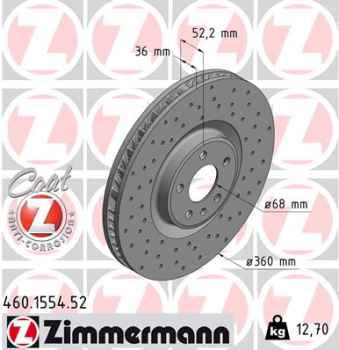 Zimmermann Sportbremsscheibe Sport Z für PORSCHE MACAN (95B) vorne links