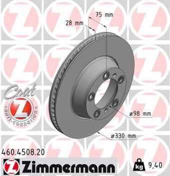 Zimmermann Brake Disc for PORSCHE PANAMERA Sport Turismo (971) rear left