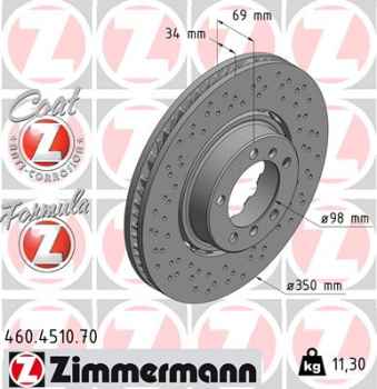 Zimmermann Bremsscheibe Formula Z für PORSCHE 911 (991) vorne links