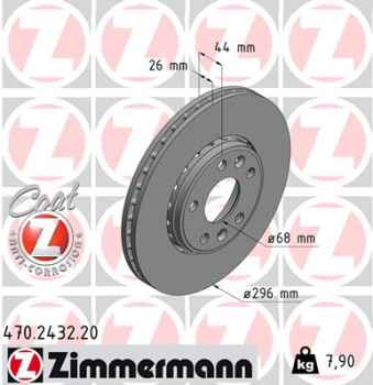 Zimmermann Brake Disc for RENAULT LATITUDE (L70_) front