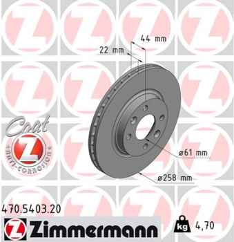 Zimmermann Brake Disc for SMART FORTWO Cabriolet (453) front