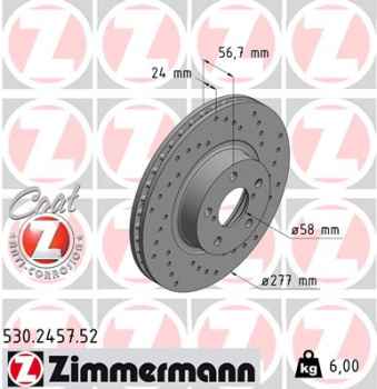 Zimmermann Sport Brake Disc for SUBARU FORESTER (SF_) front